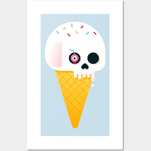 Ice Cream Skull Wall Art by noeyedeer